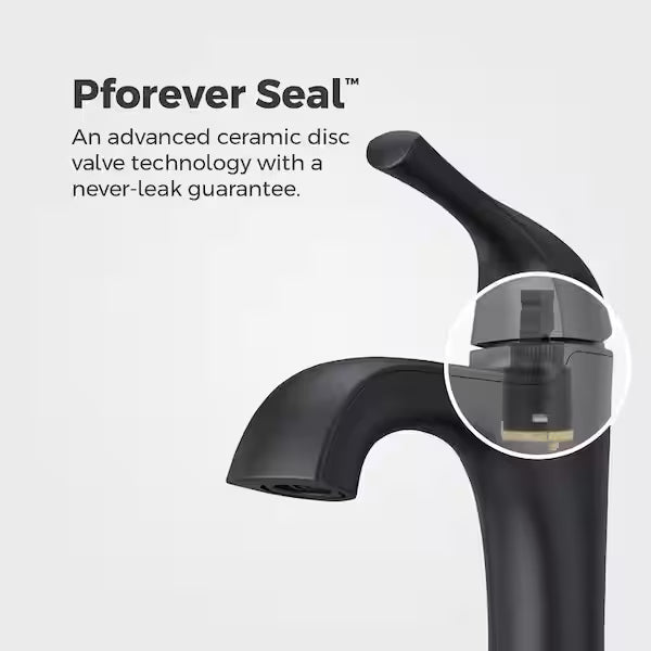 Pfister Ladera Single Handle Single Hole Bathroom Faucet in Matte Black LF-042-LRBB