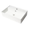 ALFI brand ABC901-W White 24" Modern Rectangular Above Mount Ceramic Sink with Faucet Hole