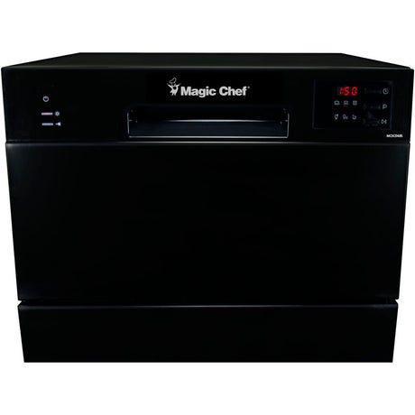 Magic Chef MCSCD6B5 6-Place Setting Coutertop Dishwasher, 6 Wash Cycles, Anti-flood Device