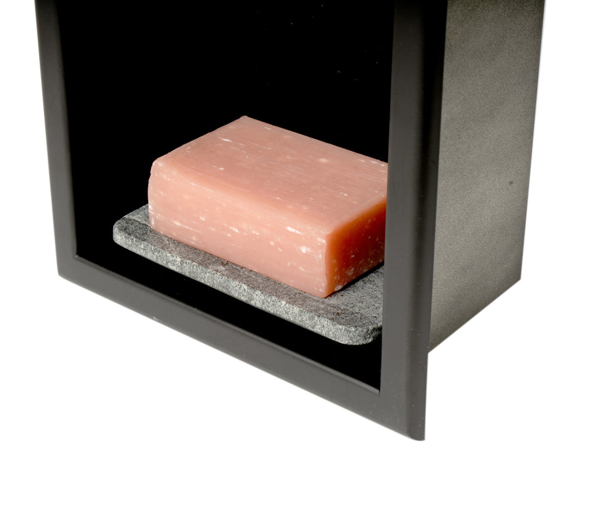 ALFI brand 8" x 36" Black Matte Stainless Steel Vertical Triple Shelf Bath Shower Niche