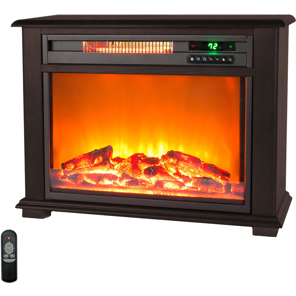 LifeSmart MDFP2090US 28.5" Fireplace Heater - Dark Walnut