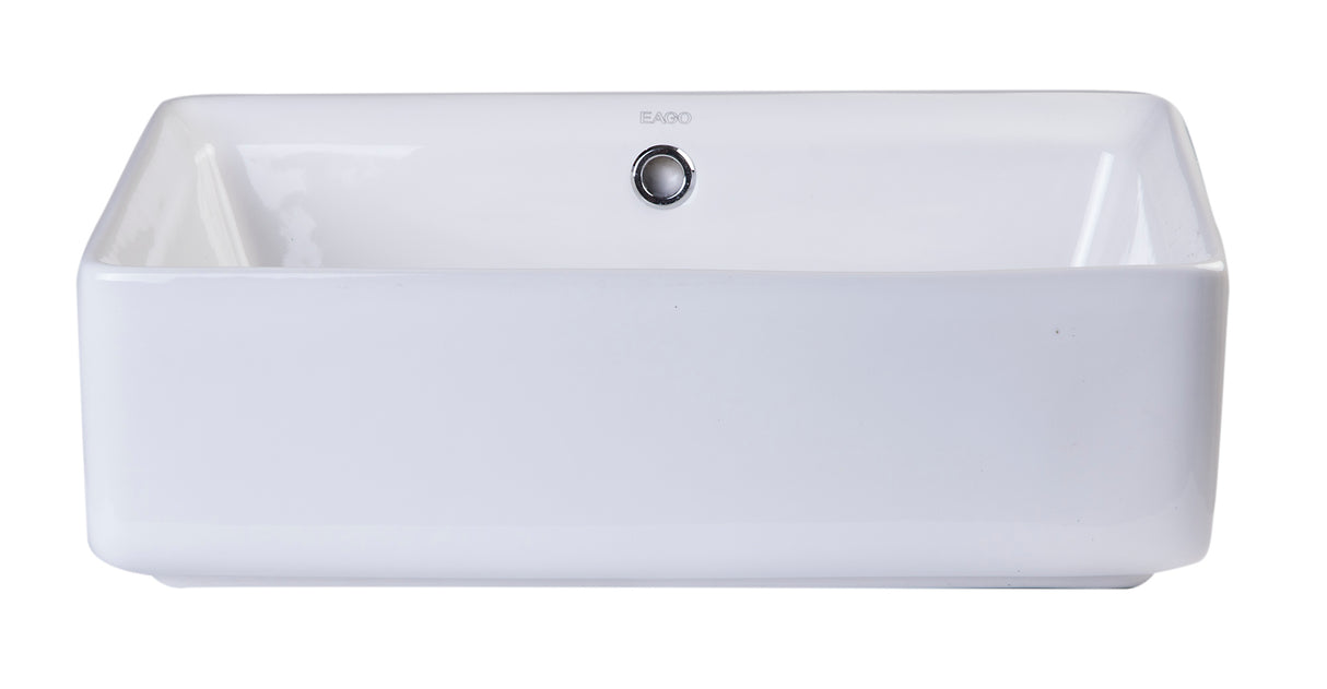 EAGO BA131 20" RECTANGULAR CERAMIC ABOVE MOUNT BASIN VESSEL SINK