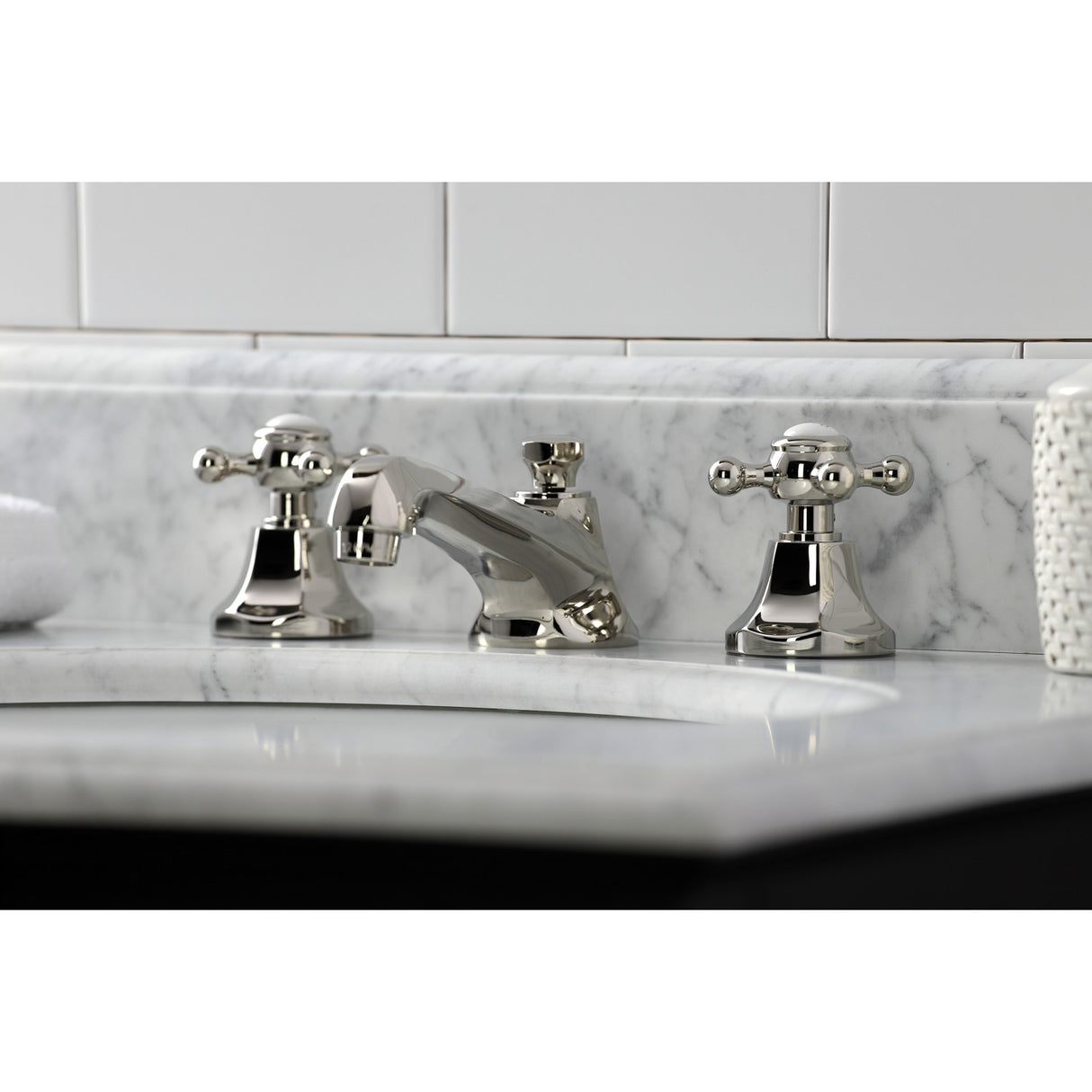 Kingston Brass KS4466BX 8 in. Widespread Bathroom Faucet, Polished Nickel