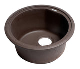 ALFI brand AB1717DI-C Chocolate 17" Drop-In Round Granite Composite Kitchen Prep Sink