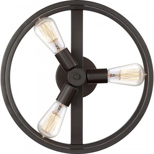 Quoizel NHR1715WT New Harbor Semi flush wstrn brnz 3lts Semi-Flush Mount