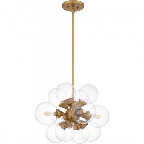 Quoizel GLI2820BWS Glinda Pendant 4 lights brushed weathered brass Pendant