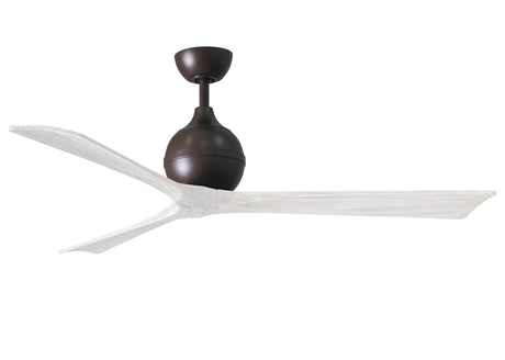 Matthews Fan IR3-TB-MWH-60 Irene-3 three-blade paddle fan in Textured Bronze finish with 60" solid matte white wood blades.