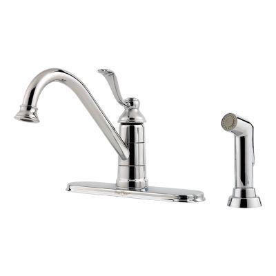 Pfister Polished Chrome Portland 1-handle Kitchen Faucet LG34-4PC0