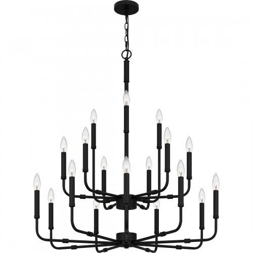 Quoizel ABR5132MBK Abner Chandelier 18 lights matte black. Chandelier