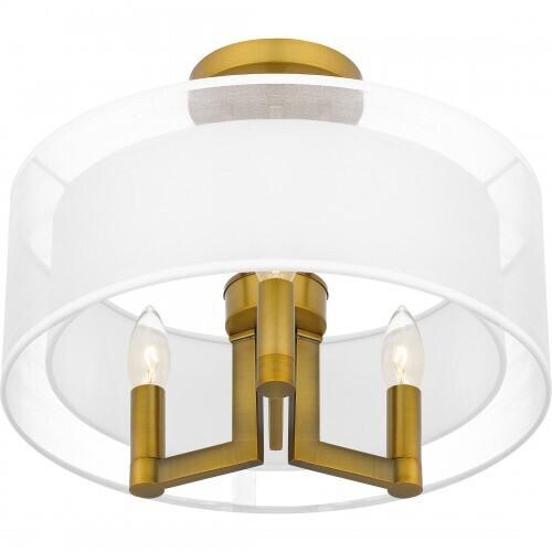 Quoizel QSF5576AB Quoizel Semi-Flush Mount Semi flush 3 lights aged brass Semi-Flush Mount