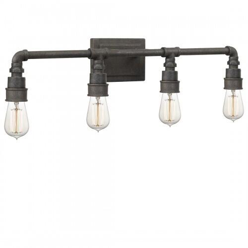 Quoizel SQR8604RK Squire Bath fixture 4 light rustic black Bath Light