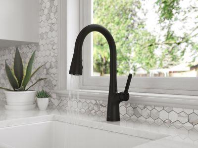 Pfister Matte Black Pull-down Kitchen Faucet LG529-NEB