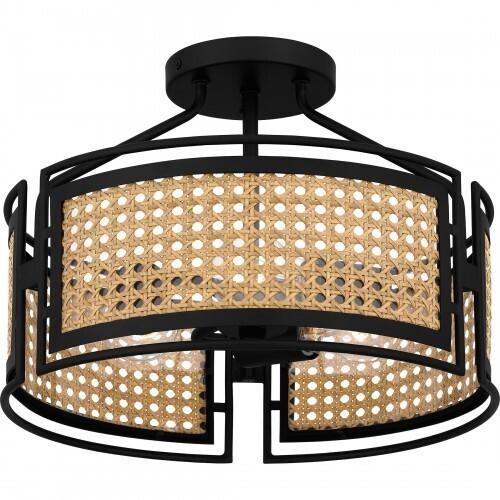 Quoizel PYA1714MBK Priya Semi flush 3 lights matte black. Semi-Flush Mount
