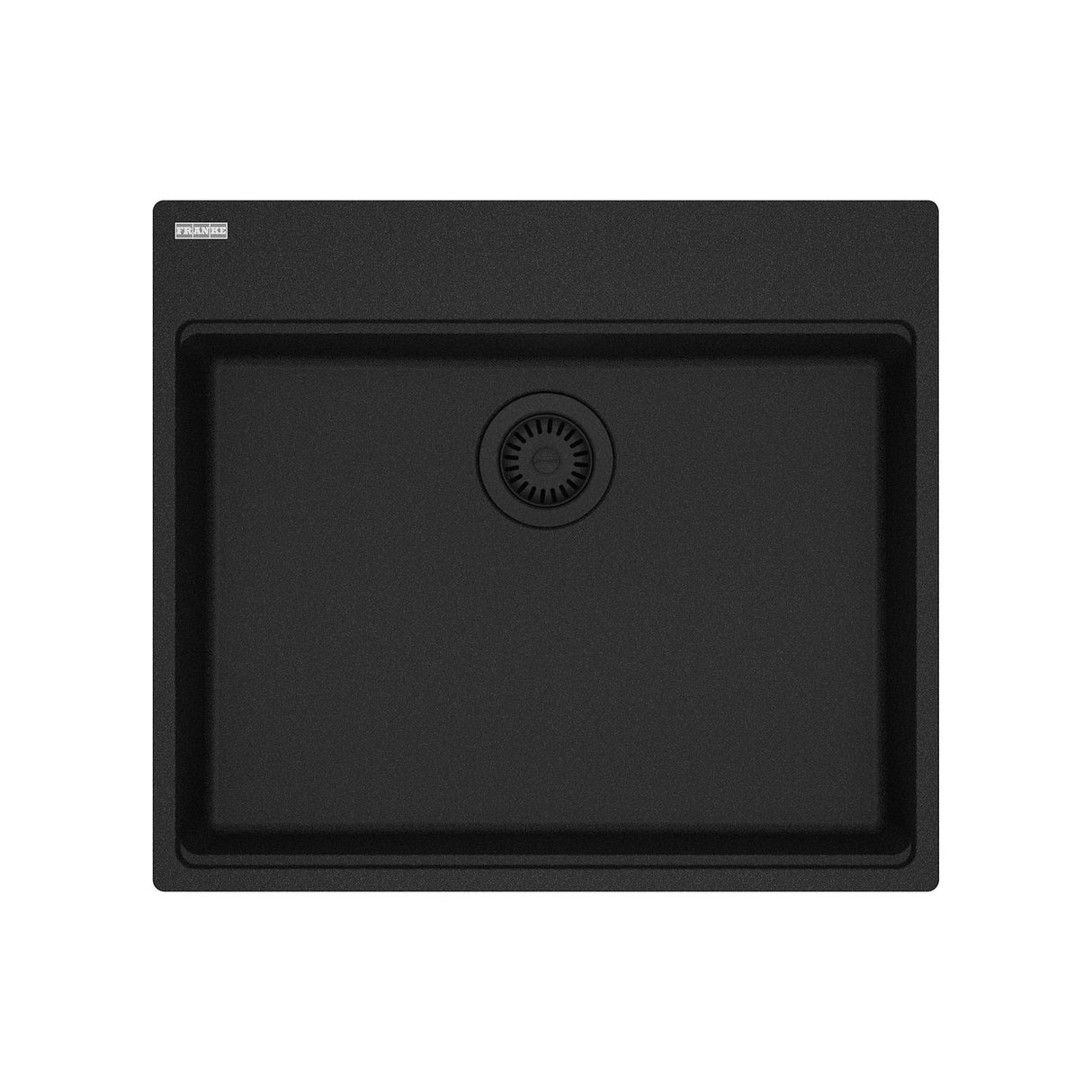 FRANKE MAG61023ADA-ONY Maris Topmount 25-in x 22-in Granite ADA Single Bowl Kitchen Sink in Onyx In Onyx