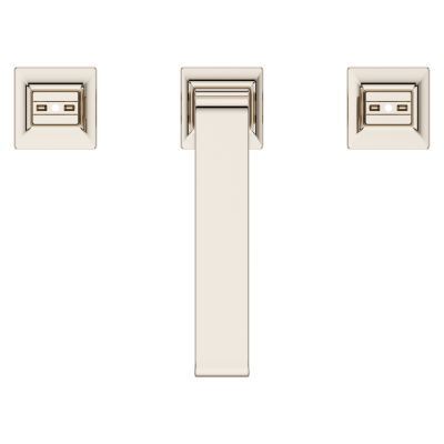 Polished Nickel 2-handle 8 Widespread Ribbon Spout Bath Faucet LG49-VRV1D