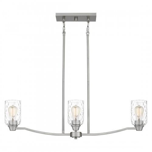 Quoizel ACA335BN Acacia Linear chandelier 3 lights brushed nicke Island Light
