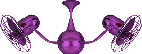 Matthews Fan VB-LTPURPLE-MTL Vent-Bettina 360° dual headed rotational ceiling fan in Ametista (Purple) finish with metal blades.
