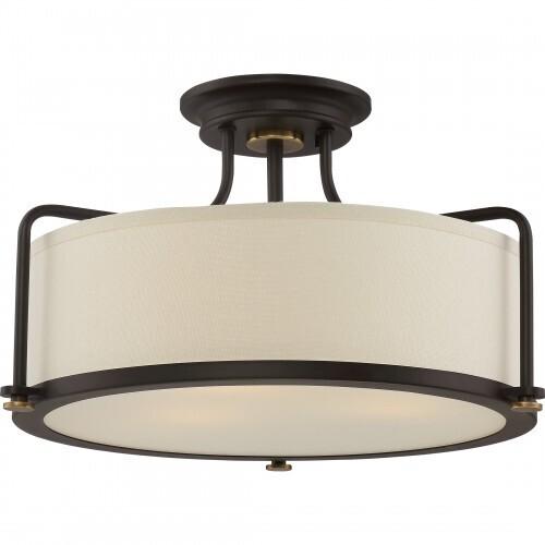Quoizel QF1715WT Calvary Semi flush wstrn brnz 3lts Semi-Flush Mount