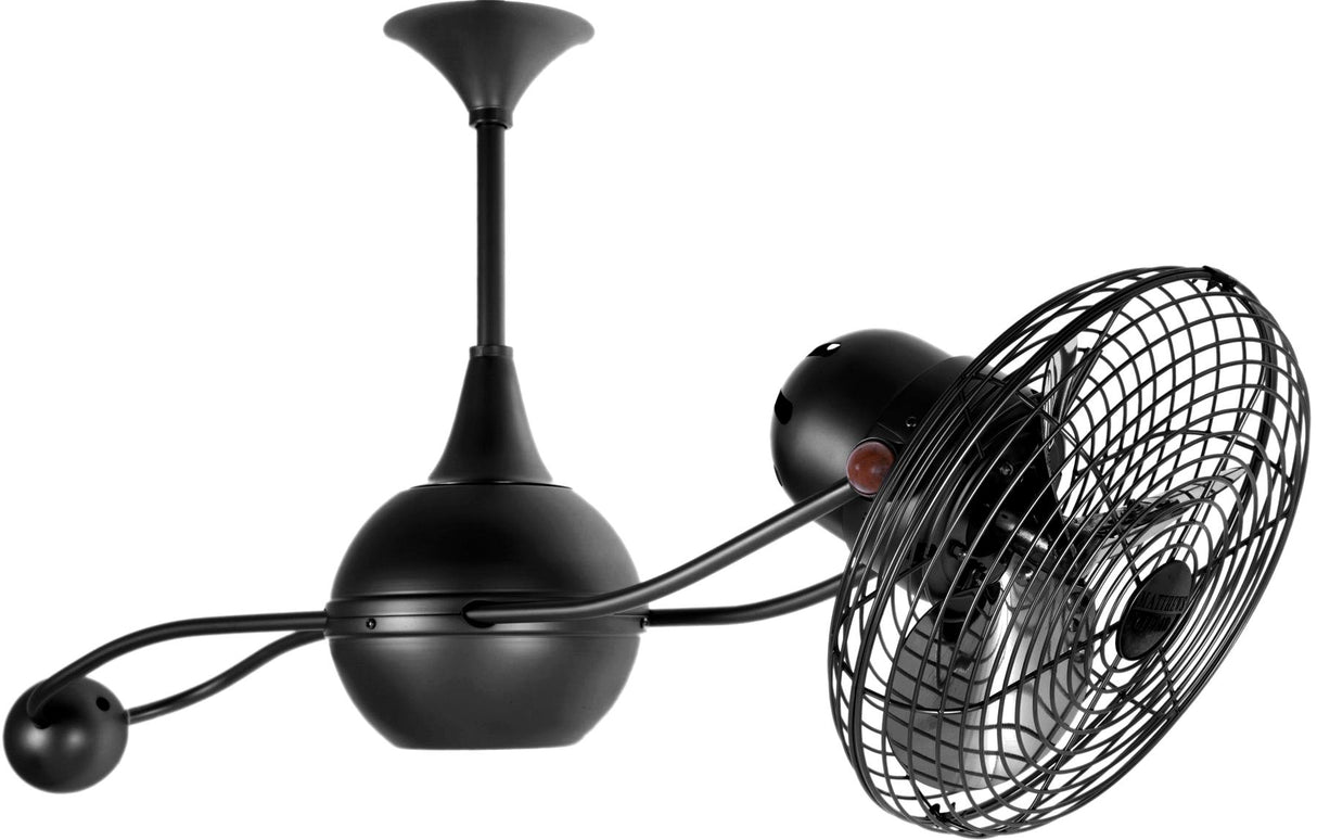 Matthews Fan B2K-BK-MTL Brisa 360° counterweight rotational ceiling fan in Matte Black finish with metal blades.