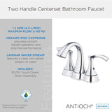 Gerber D301122BS Antioch Two Handle Centerset Lavatory Faucet - Satin Black