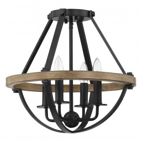 Quoizel BRL1716EK Bartlett Semi- flush mount 4 light earth black Semi-Flush Mount