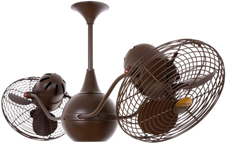 Matthews Fan VB-BZZT-MTL Vent-Bettina 360° dual headed rotational ceiling fan in bronzette finish with metal blades.