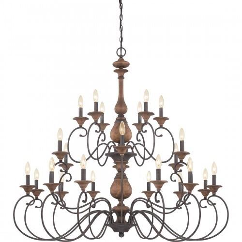 Quoizel ABN5024RK Auburn Chandelier 24-light rustic black Chandelier