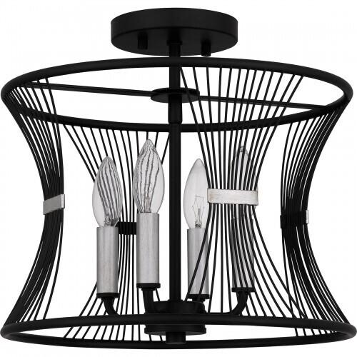 Quoizel LEI1714MBK Leiland Semi flush 4 lights matte black Semi-Flush Mount