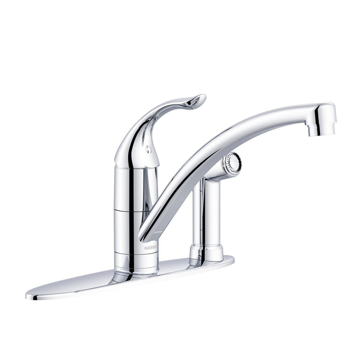 Gerber G0040015 Chrome Viper Single Handle Kitchen Faucet W/ Spray On Deck 1.75GPM ...