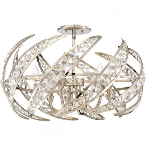 Quoizel PCCN1724PK Crescent Semi flush mount 6 lights polished nicke Semi-Flush Mount