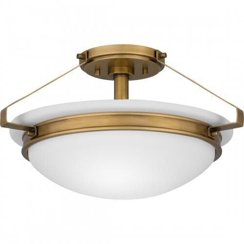 Quoizel QSF5581WS Quoizel Semi-Flush Mount Semi flush 2 lights weathered brass Semi-Flush Mount