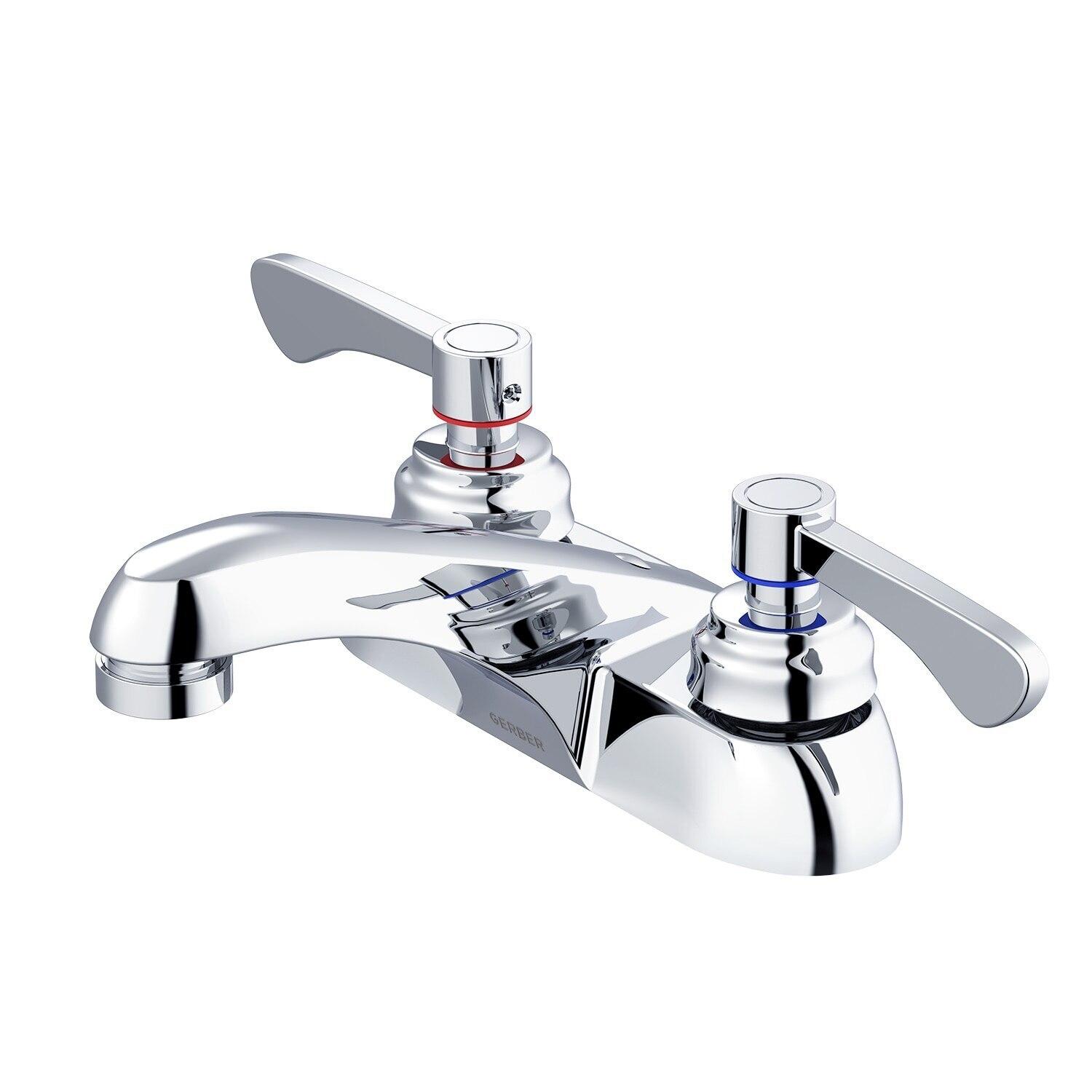 Gerber GC444541 Chrome Commercial Two Handle Centerset Lavatory Faucet Less Drain 0...