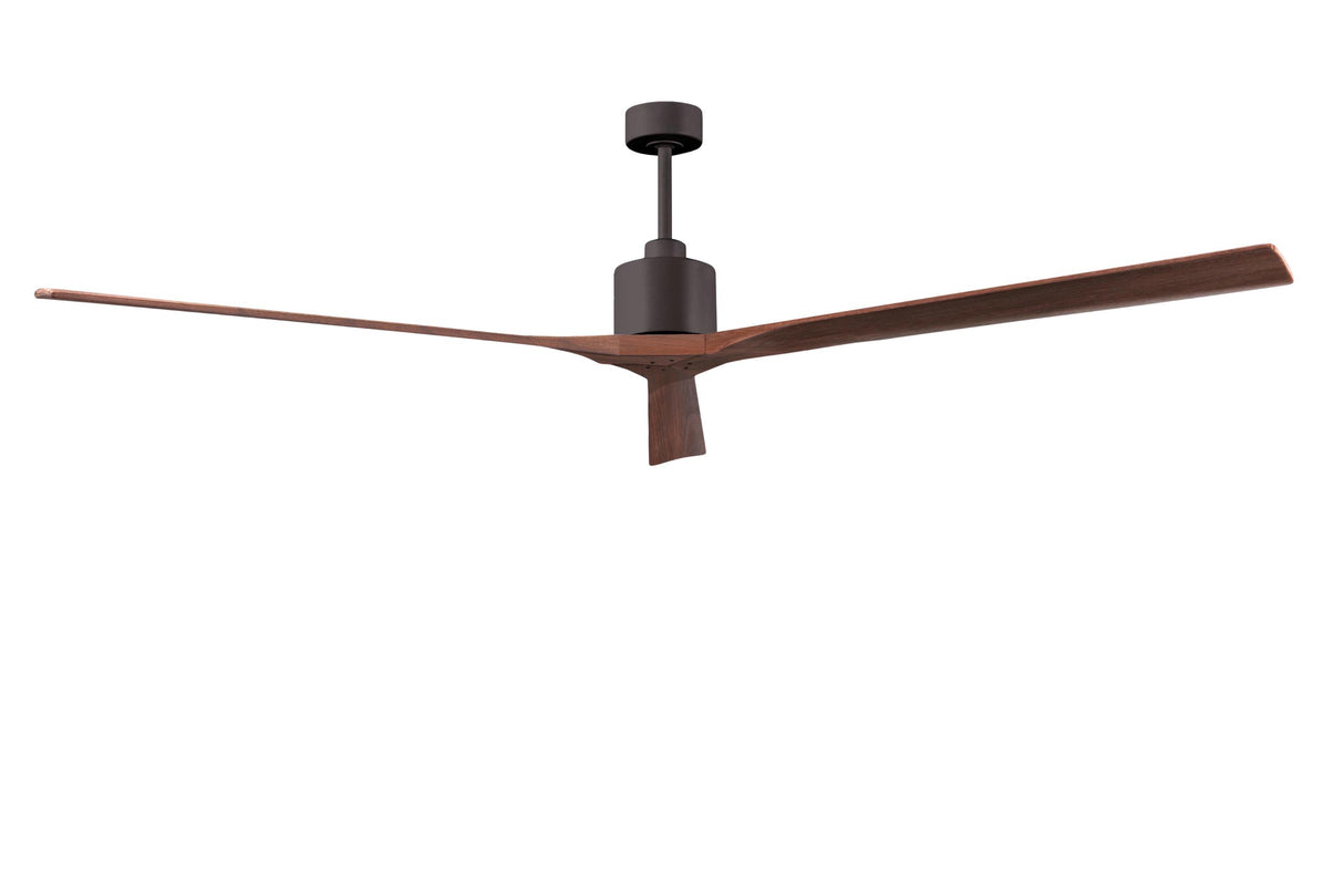 Matthews Fan NKXL-TB-WA-90 Nan XL 6-speed ceiling fan in Matte White finish with 90” solid walnut tone wood blades