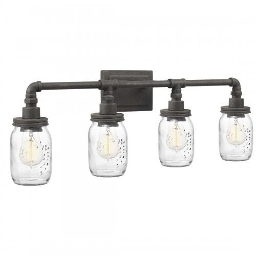 Quoizel SQR8604RK Squire Bath fixture 4 light rustic black Bath Light