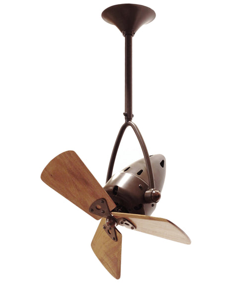 Matthews Fan JD-BZZT-WD Jarold Direcional ceiling fan in Bronzette finish with solid sustainable mahogany wood blades.