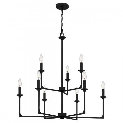 Quoizel PRC5232MBK Prescott Chandelier 9 lights matte black Chandelier