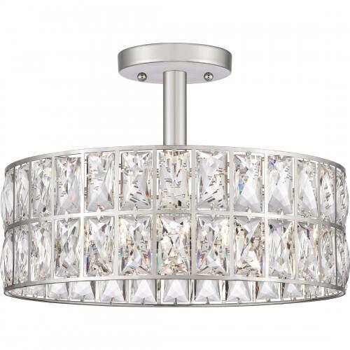 Quoizel QF4046PK Coffman Semi-flush mount 3 light polished nickel Semi-Flush Mount