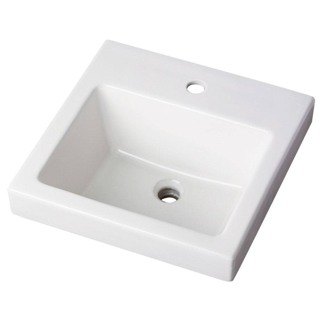 Gerber G0013821 White Wicker Park Square Single Hole Above Counter Bathroom Sink