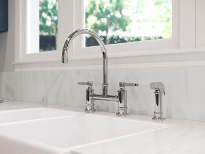 Pfister Polished Chrome 2-handle Kitchen Faucet LG31-TDC