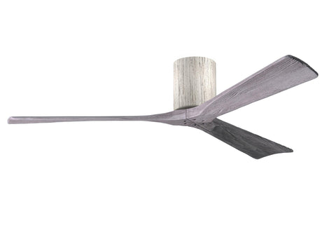 Matthews Fan IR3H-BW-BW-60 Irene-3H three-blade flush mount paddle fan in Barn Wood finish with 60” solid barn wood tone blades.