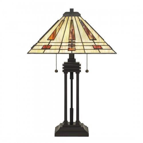 Quoizel TF5209TWT Stevie Table lamp tiffany 2 light western bronz Table Lamp