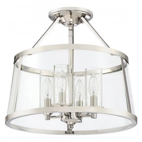Quoizel BAW1716PK Barlow Semi flush 16"d polished nickel Semi-Flush Mount