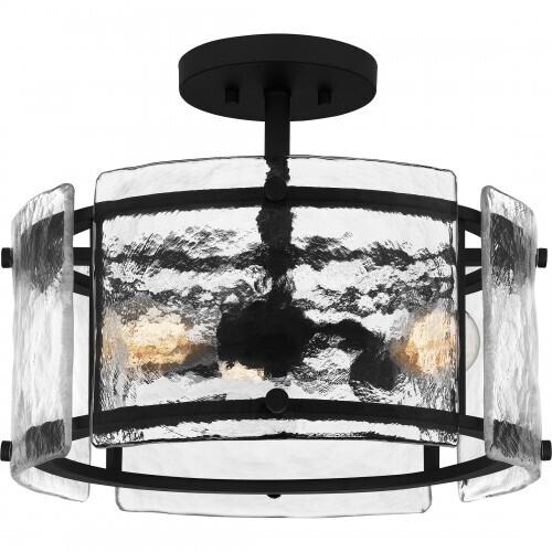 Quoizel FTS1716EK Fortress Semi-flush mount 3 light earth black Semi-Flush Mount