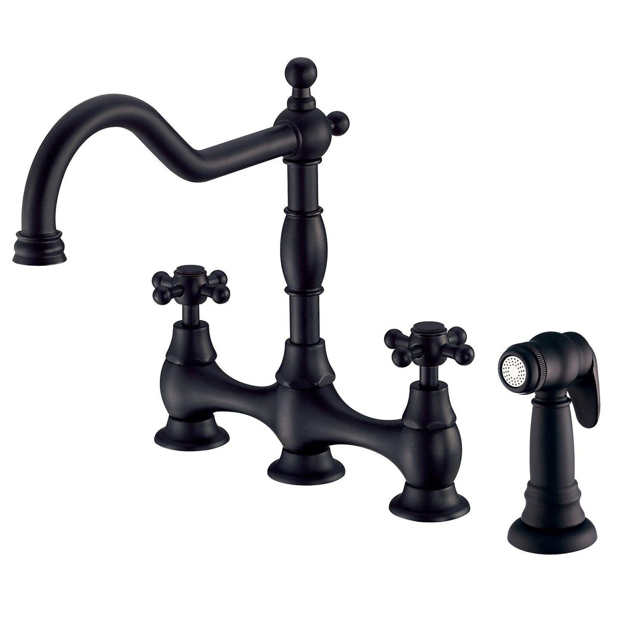 Gerber D404457BS Satin Black Opulence Two Handle Bridge Faucet