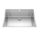 KINDRED BSL2131-9-1N Brookmore 31-in LR x 20.9-in FB x 9-in DP Drop in Single Bowl Stainless Steel Sink In Commercial Satin Finish