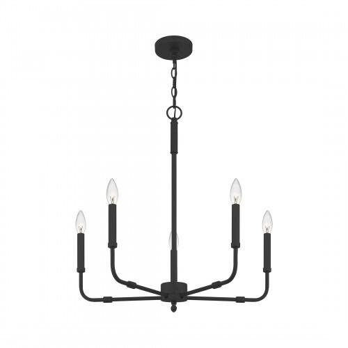Quoizel ABR5024MBK Abner Chandelier 5 light matte black Chandelier