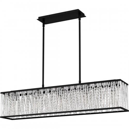 Quoizel PCCET538MBK Celeste Linear chandelier 5 lights matte black. Island Light