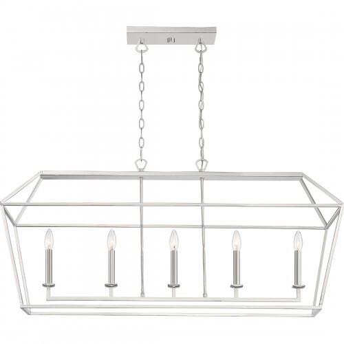 Quoizel AVY542PK Aviary Island 5 light polished nickel Island Light