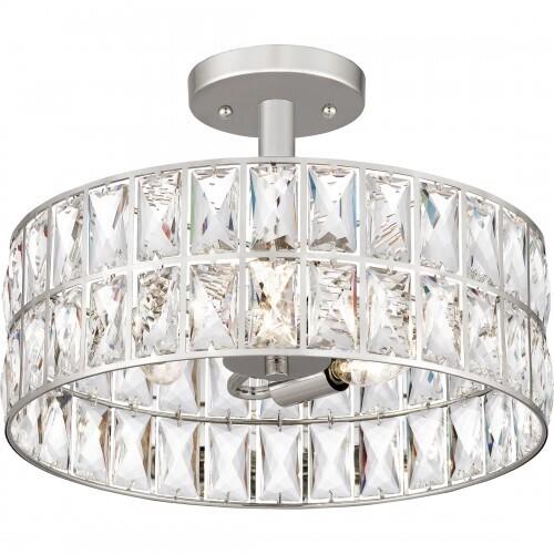 Quoizel QF4046PK Coffman Semi-flush mount 3 light polished nickel Semi-Flush Mount