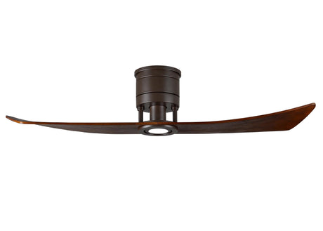Matthews Fan LW-TB-WA Lindsay ceiling fan in Textured Bronze finish with 52" solid walnut tone wood blades and eco-friendly, dimmable LED light kit.
